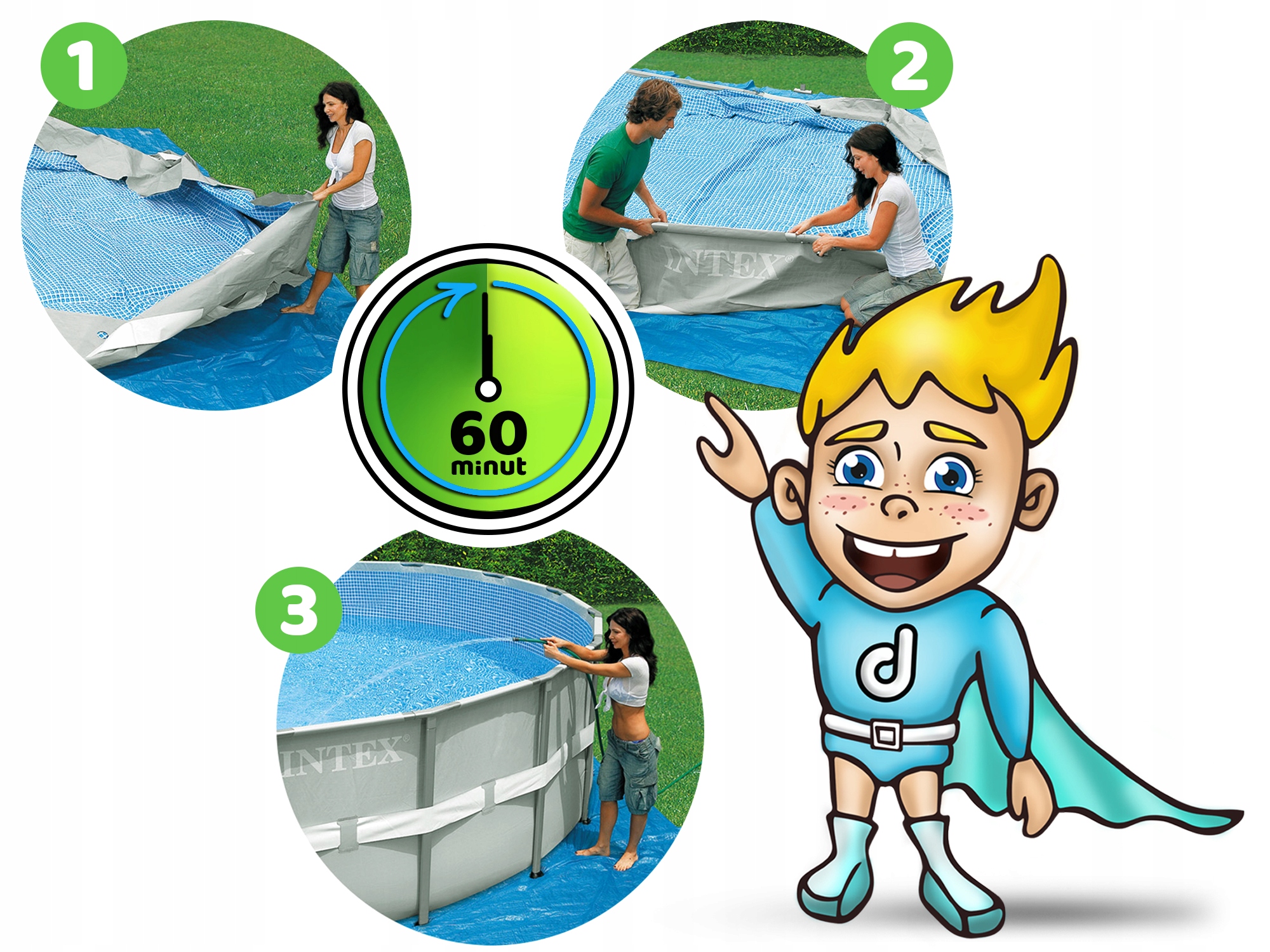 Bazen z okvirjem in črpalko 549x122cm INTEX 26732 okvirni tip