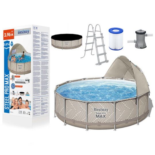 Bazen z okvirjem in nadstreškom 396 x 107 cm Bestway 561FY