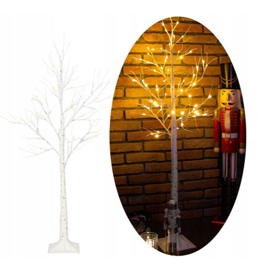 Božična dekorativna LED breza 180 cm