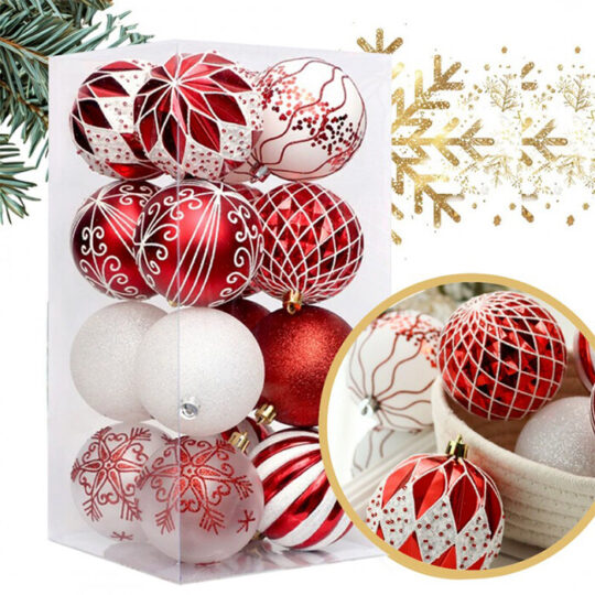 Božične kroglice - komplet 16 kosov (rdeče)