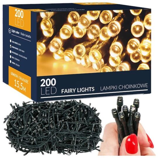 Božične lučke - 200 LED toplo bela