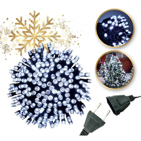 Božične lučke za notranjo/zunanjo uporabo 100 LED - bele