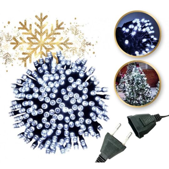 Božične lučke za notranjo/zunanjo uporabo 200 LED - bele