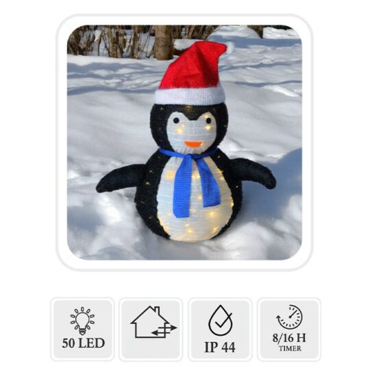 Božični LED pingvin za zunanjo uporabo 75 cm