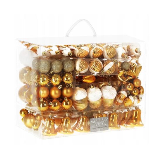 Komplet božičnih kroglic - Zlati božič 149 kosov