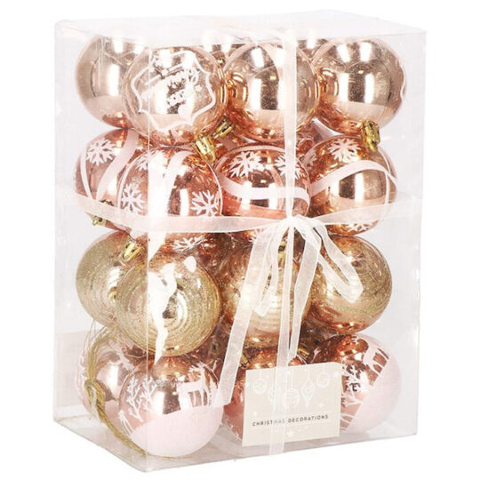 Komplet božičnih kroglic - Rosegold 24
