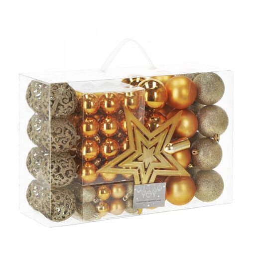 Komplet božičnih kroglic - zlata zvezda 100 kosov