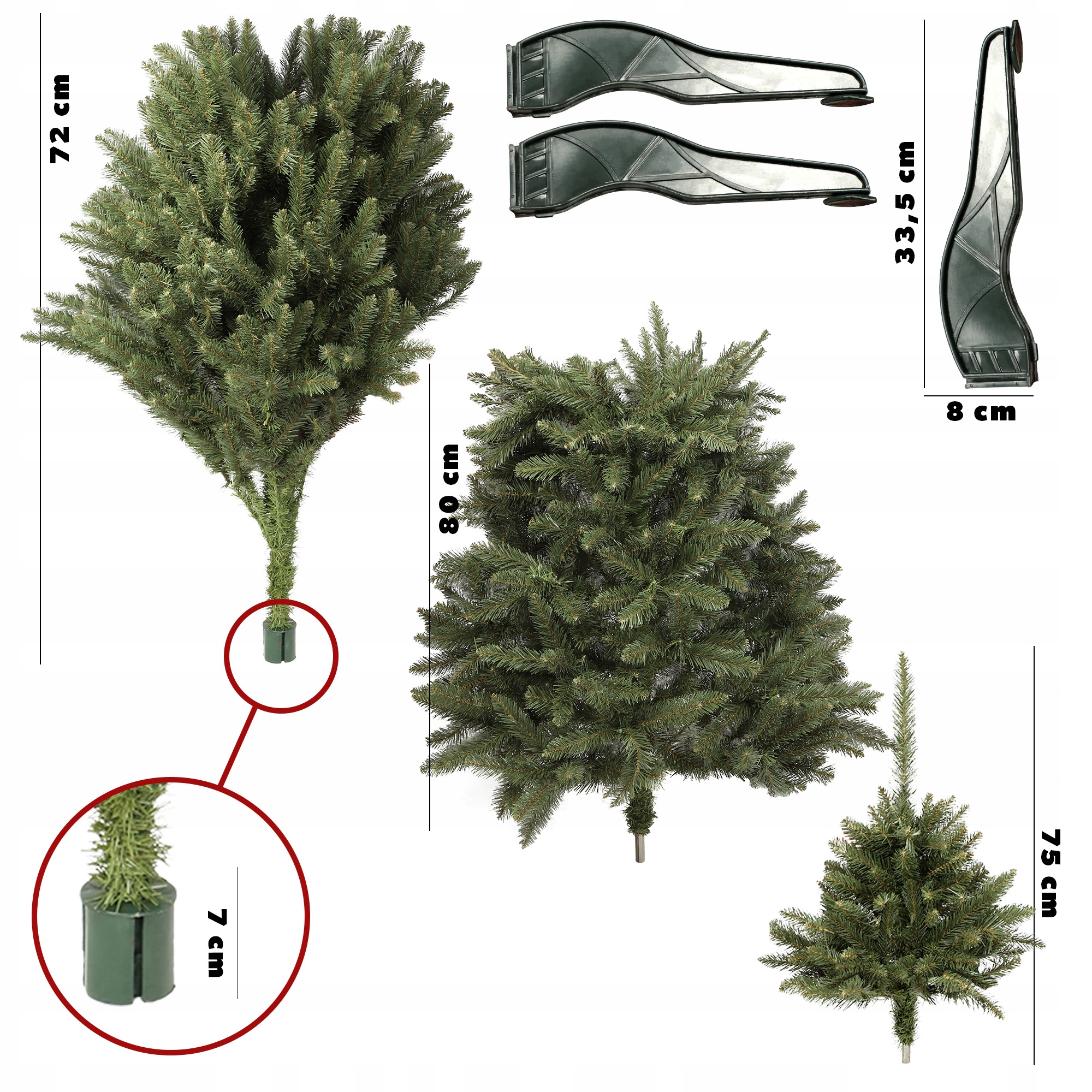 BOŽIČNA DREVA UMETNA SMREKOVA 180 CM NARAVNA KAVKAŠKA Znamka Kadax