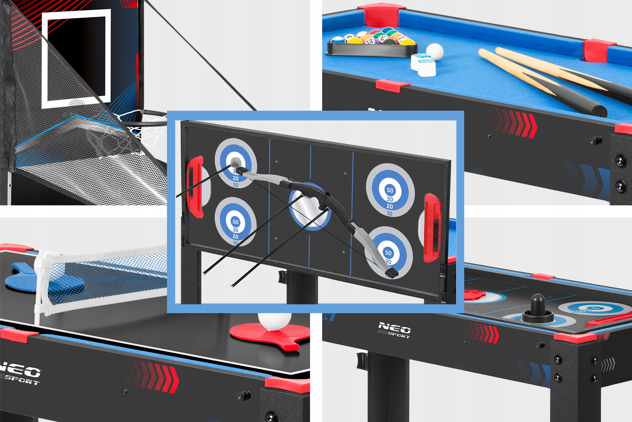 HIMBERGALL NAMIZNA MIZA ZA NAMIZNI TENIS, BILJARD IN KOŠARKO 5v1 NEO-SPORT Teža izdelka z individualno embalažo 14,6 kg