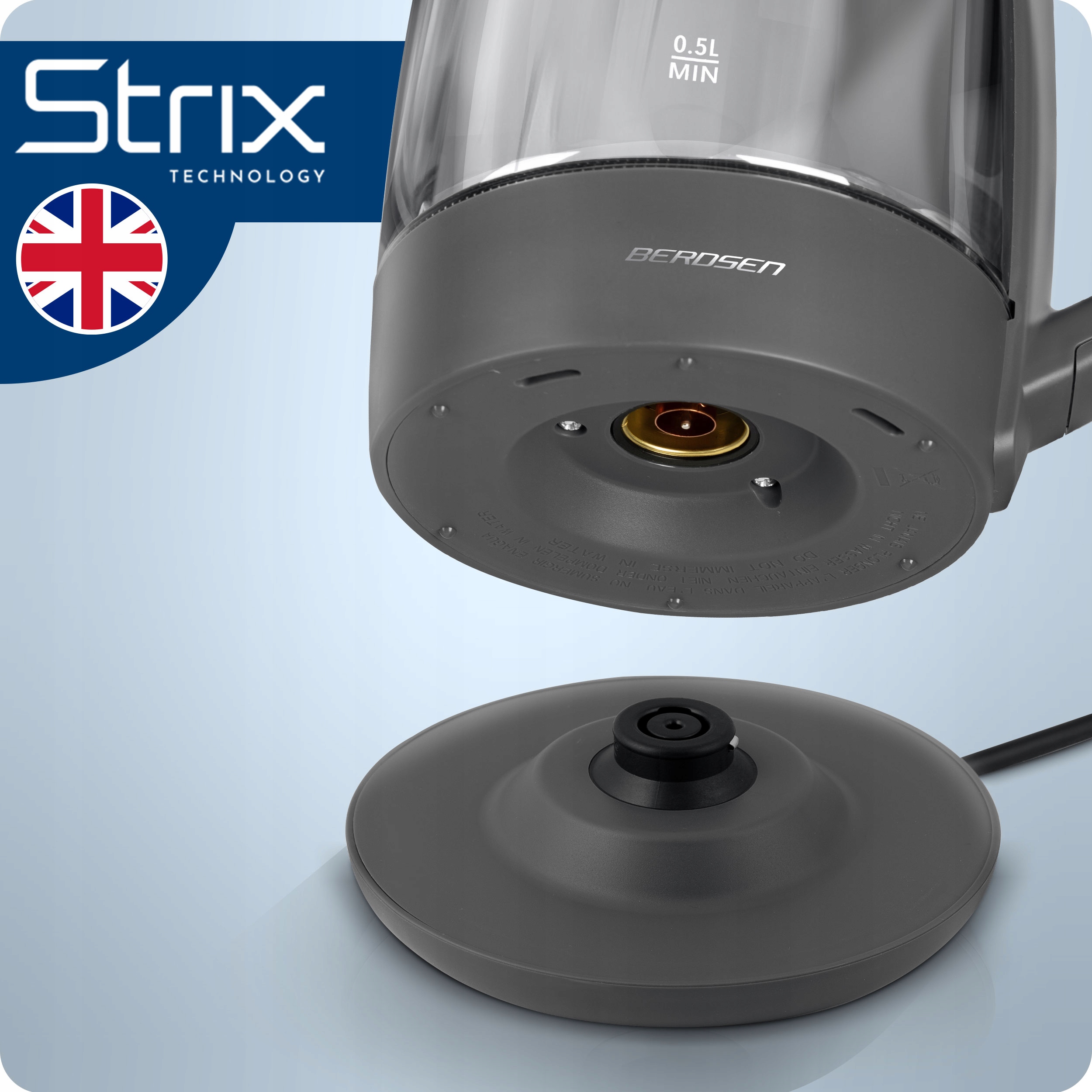 ELEKTRIČNI GRELNIK VODE Z REGULATORJEM TEMPERATURE 2200 W BERDSEN 1,7 L Prevladujoča barva srebrno/siva