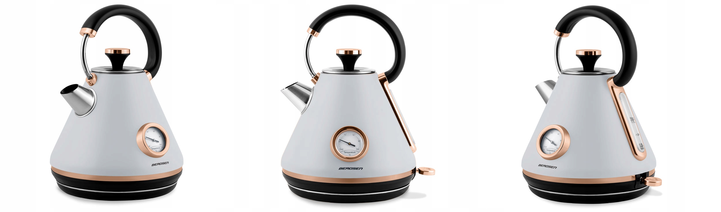 ELEKTRIČNI GRELNIK VODE Z BREZŽIČNIM TERMOMETROM RETRO 1,7 L BERDSEN EAN (GTIN) 5903890608811
