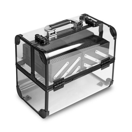 Kozmetični etui Clavier - prozorno črn