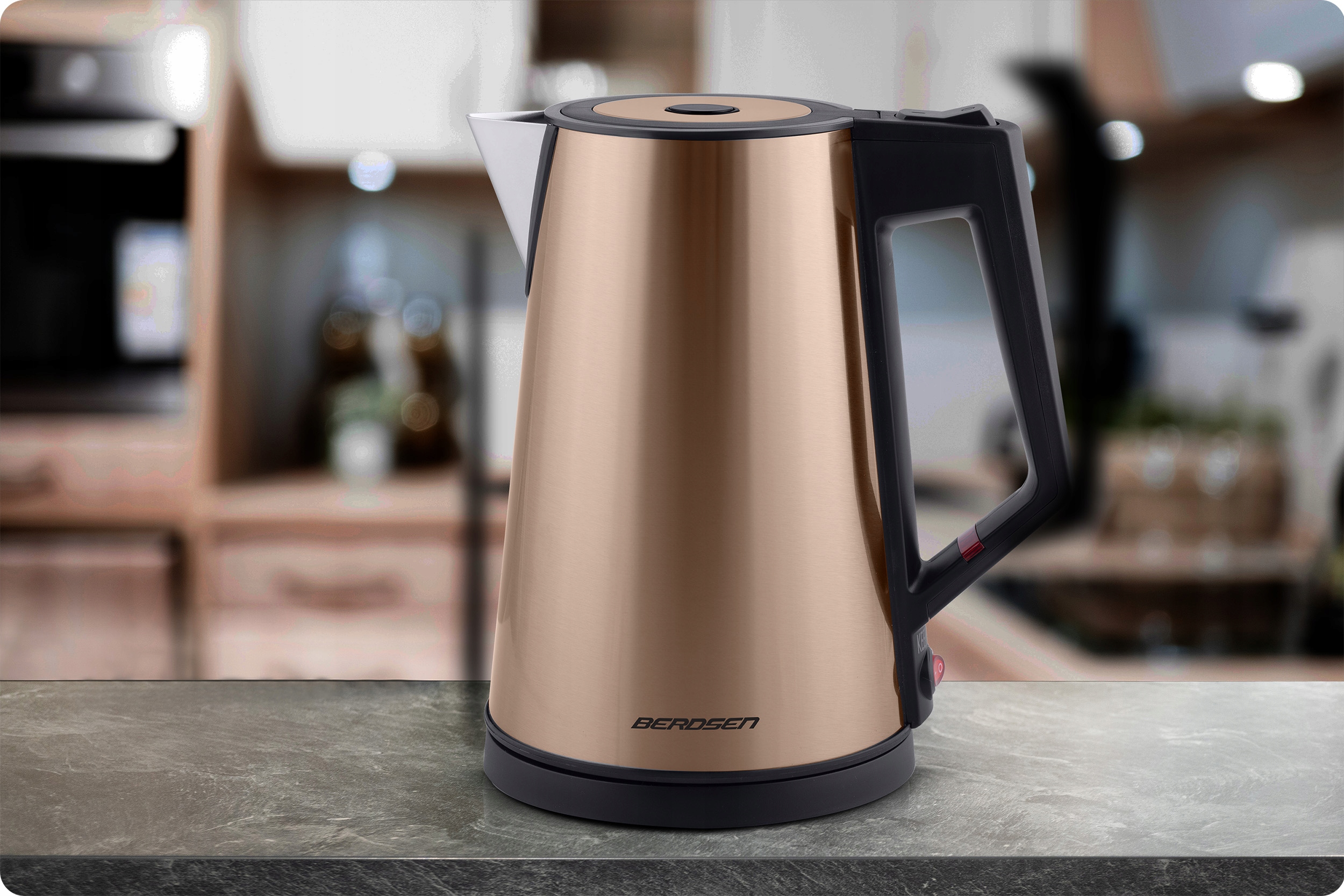Električni grelnik vode 1,7 l Berdsen BD-708 bakrena barva Model BD-701 siva