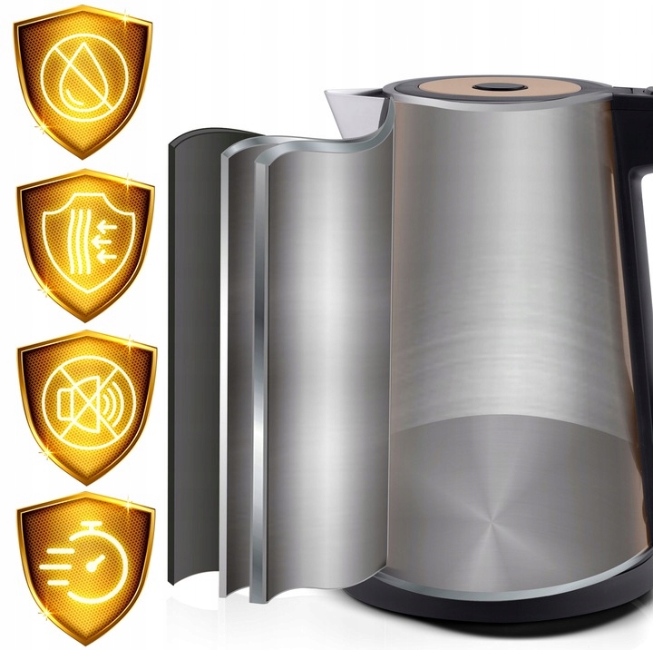 Električni grelnik vode 1,7 l Berdsen BD-708 bakrene barve Vrtljivo podnožje da