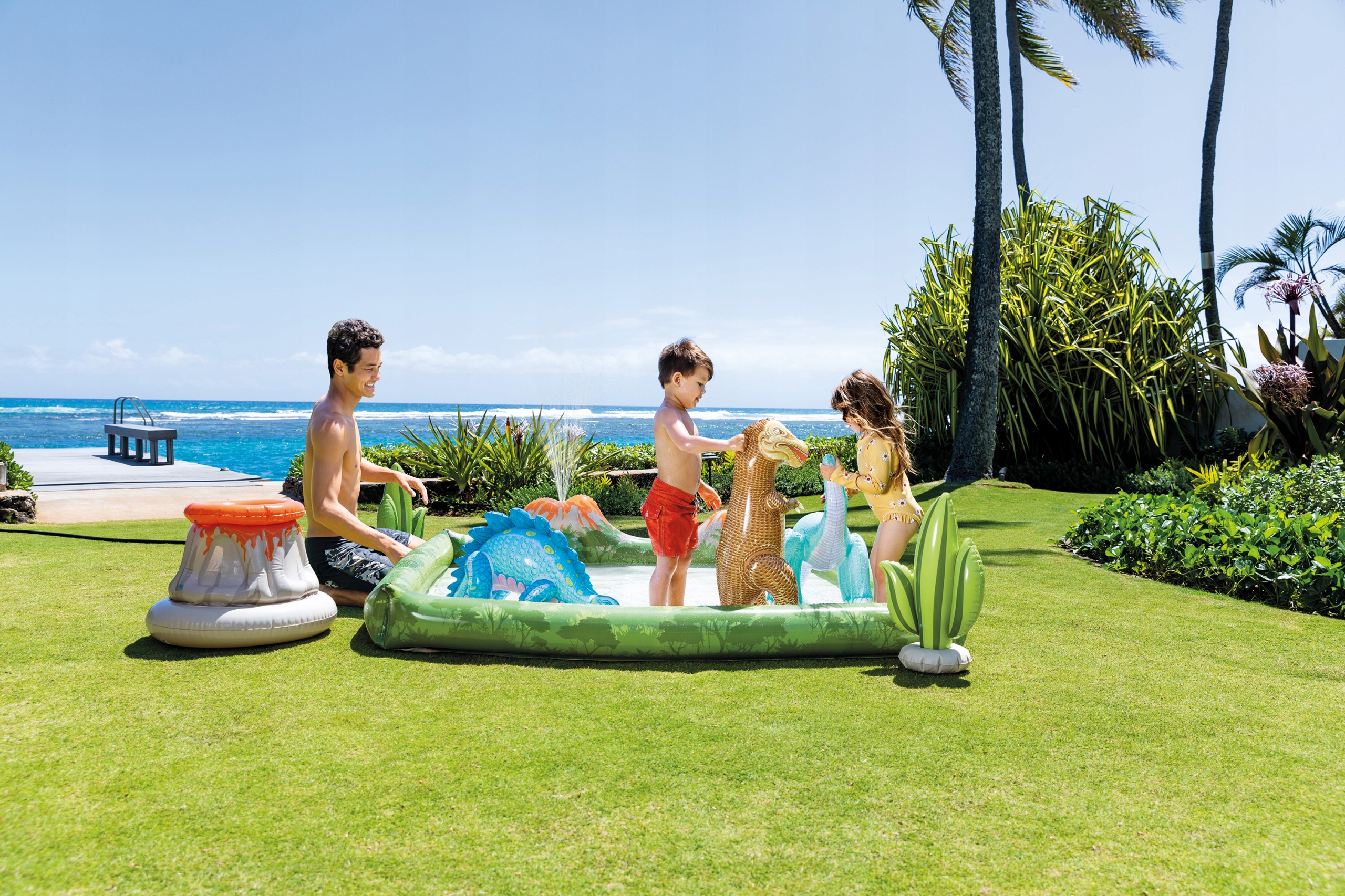 VELIKO VODNO IGRIŠČE Z DINOZAVRJI JURSKI PARK 244x198x71 cm - INTEX 56132 Koda proizvajalca 4902248500747