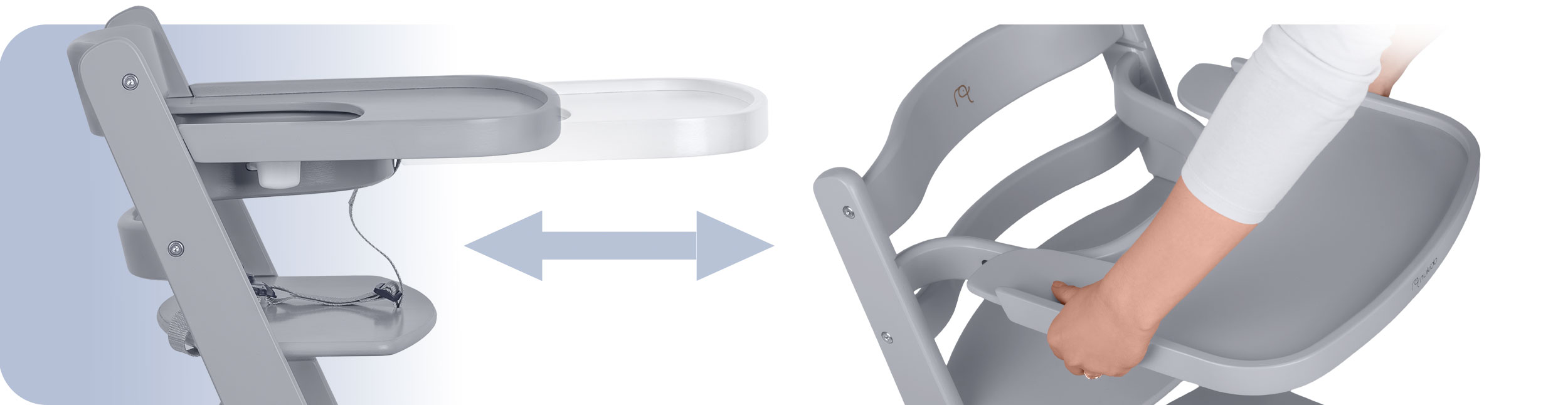 LESENI ZLOŽLJIVI OTROŠKI STOL z nastavljivimi trakovi Material drugo