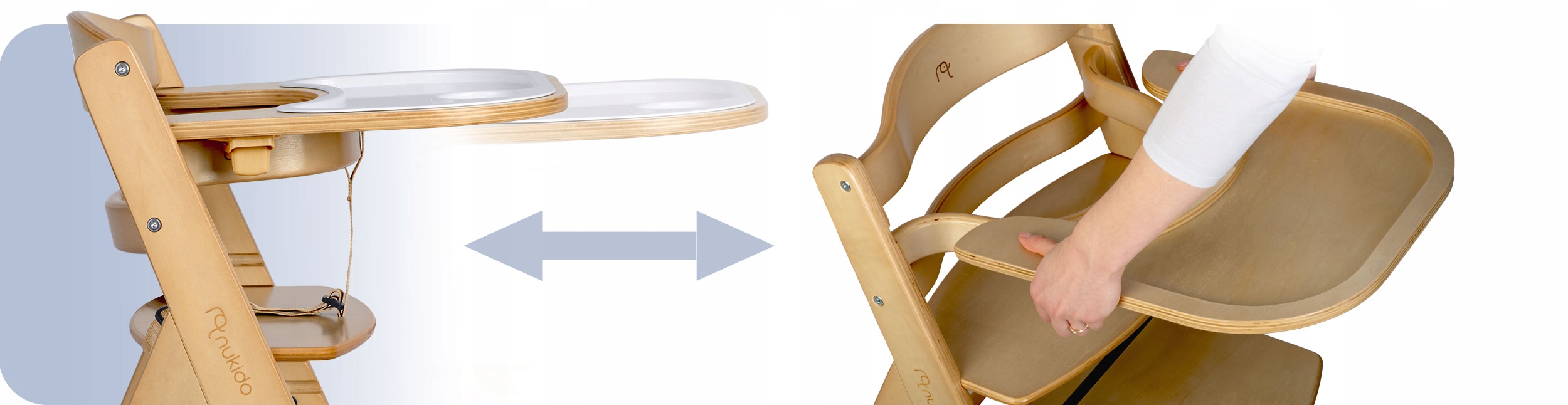 LESENA PLOŠČA ZA OTROŠKI STOLČEK S TRDNIMI NASTAVLJIVIMI TRAKOVI Nukido Blagovna znamka Nukido