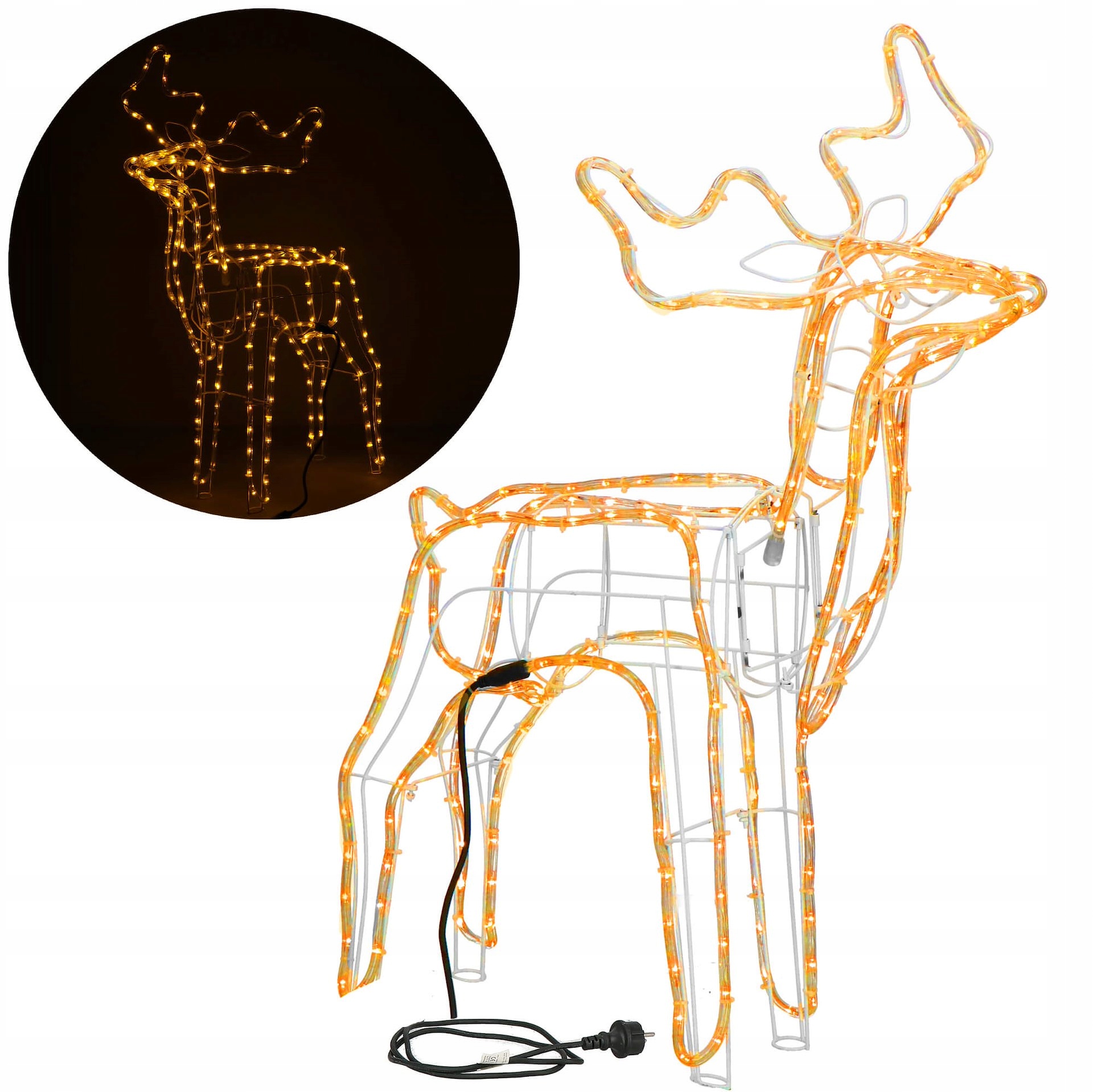 VELIKE LED VRVNE LUČI V OBLIKI SEVERNEGA JELENA XXL TOPLO BELA DEKORACIJA 85 cm