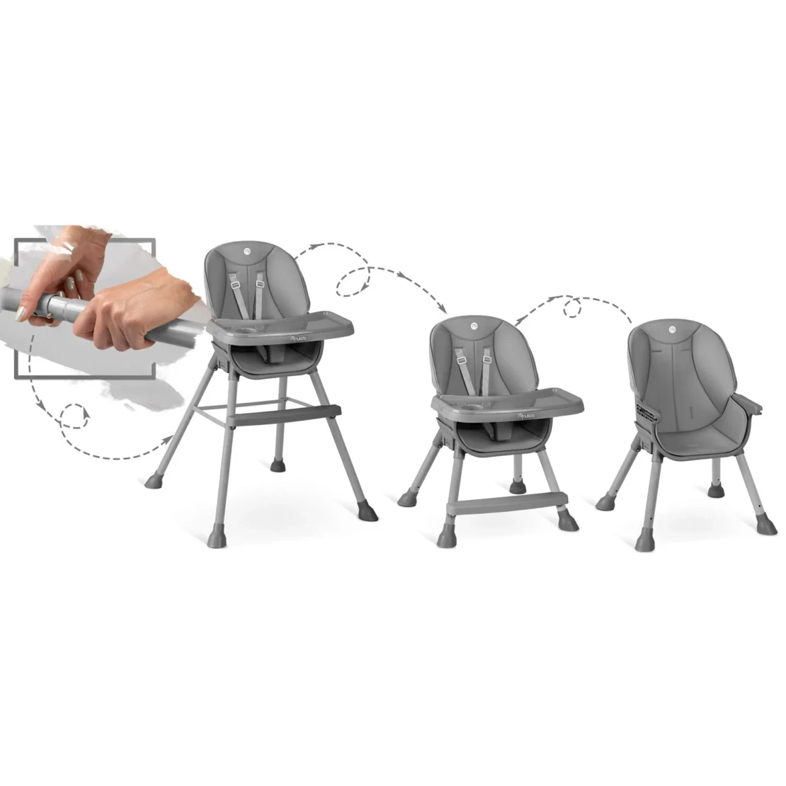 Otroški stolček za hranjenje Nukido Tilo Grey 7