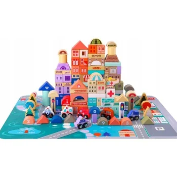 Dječje Drvene Kocke City 115pcs 3
