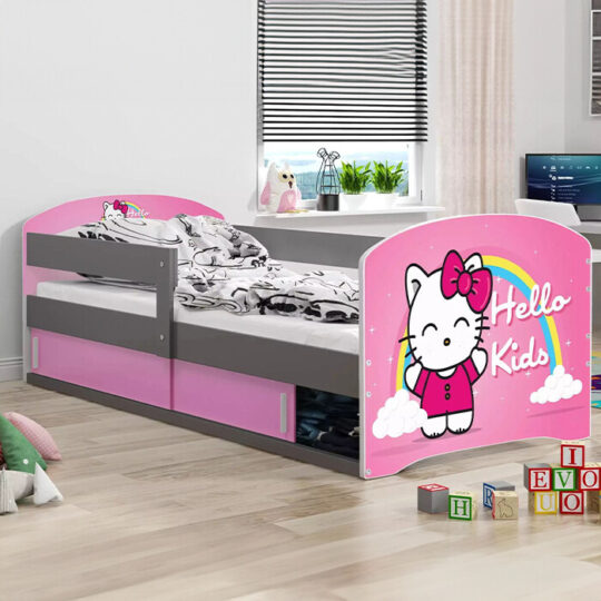 Otroška postelja - Hello Kids 160x80cm grafit
