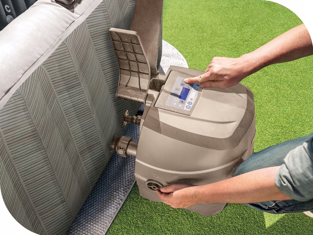 Napihljiva masažna kad Pure Spa Intex 28446 za 4 osebe + KOMPLETNI generator klora, različne barve notranjosti