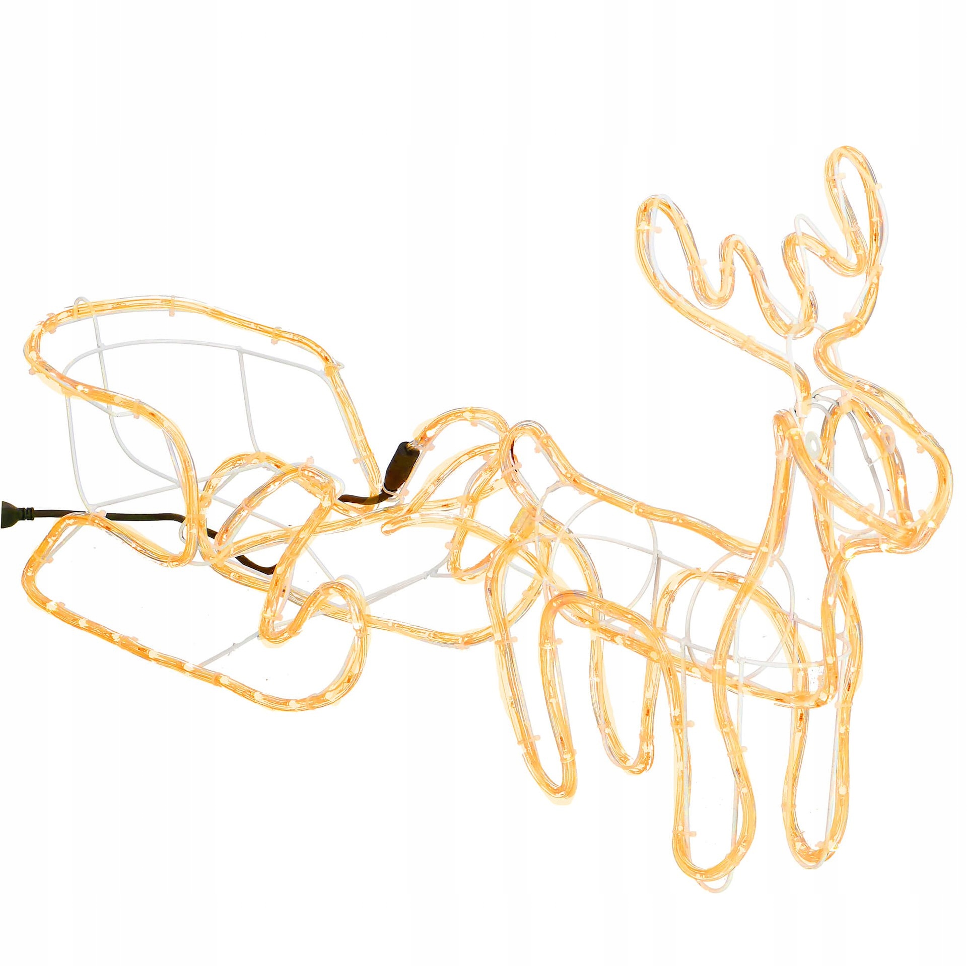 Veliki osvetljeni severni jelen s sanmi, 192 LED luči, toplo bele dekorativne svetilke, CE certifikati o skladnosti