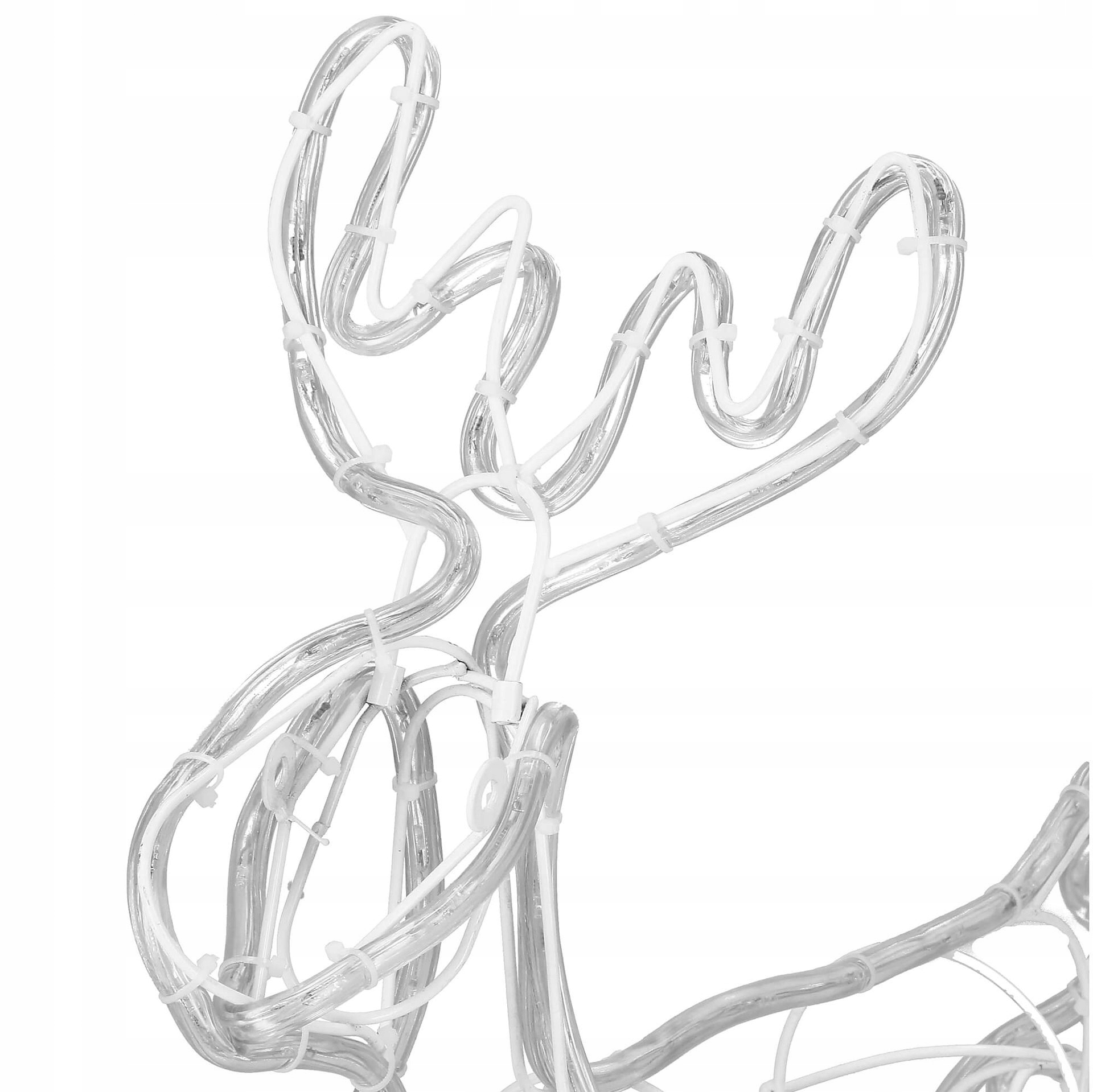 Velika svetleča severna jelena s sanmi, 192 LED lučk, toplo bela dekorativna svetilka, višina izdelka 50 cm