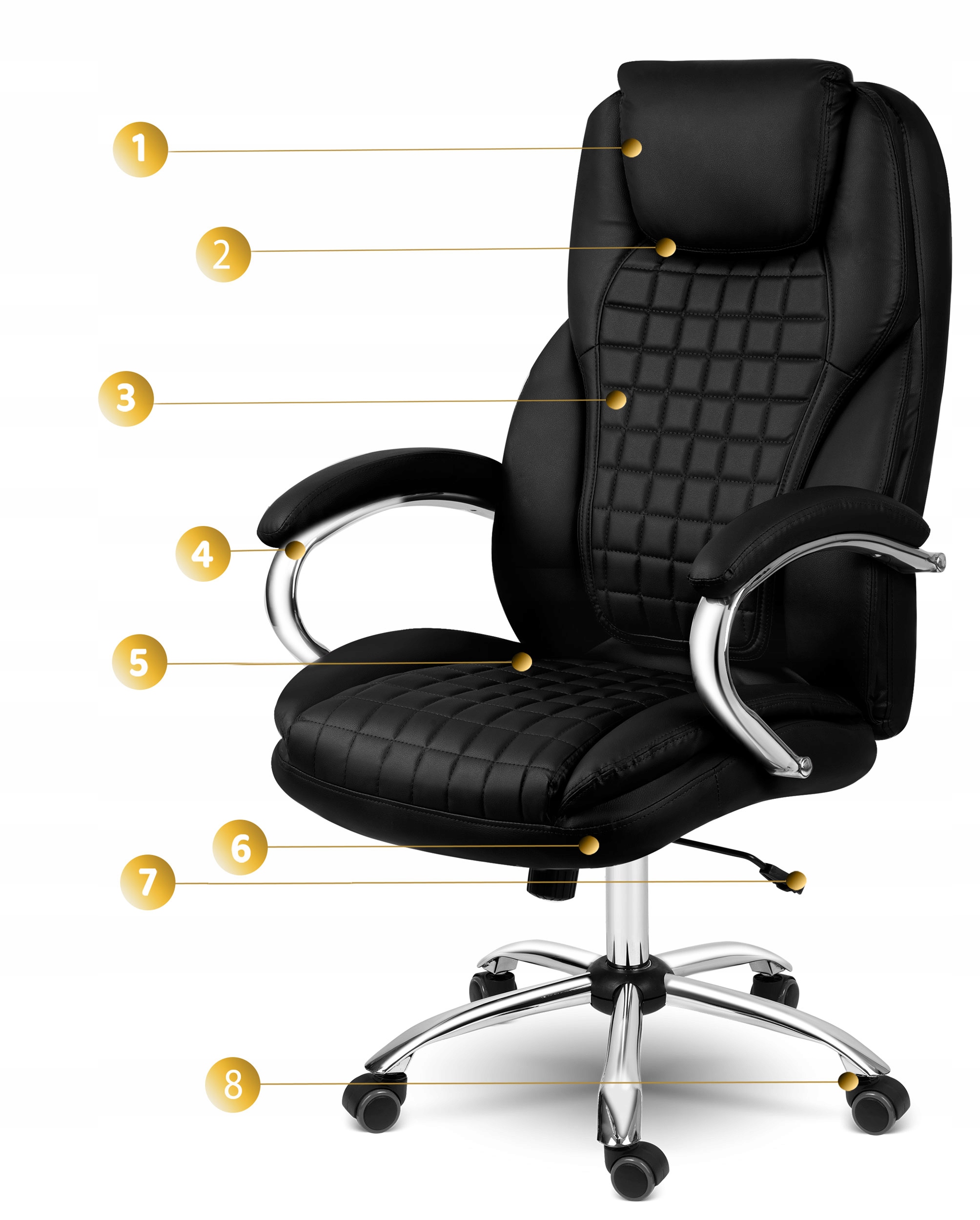 ERGONOMSKI VRTNJI PISARNIŠKI STOL PREMIUM VRTNJI PISARNIŠKI STOL Barva ohišja krom