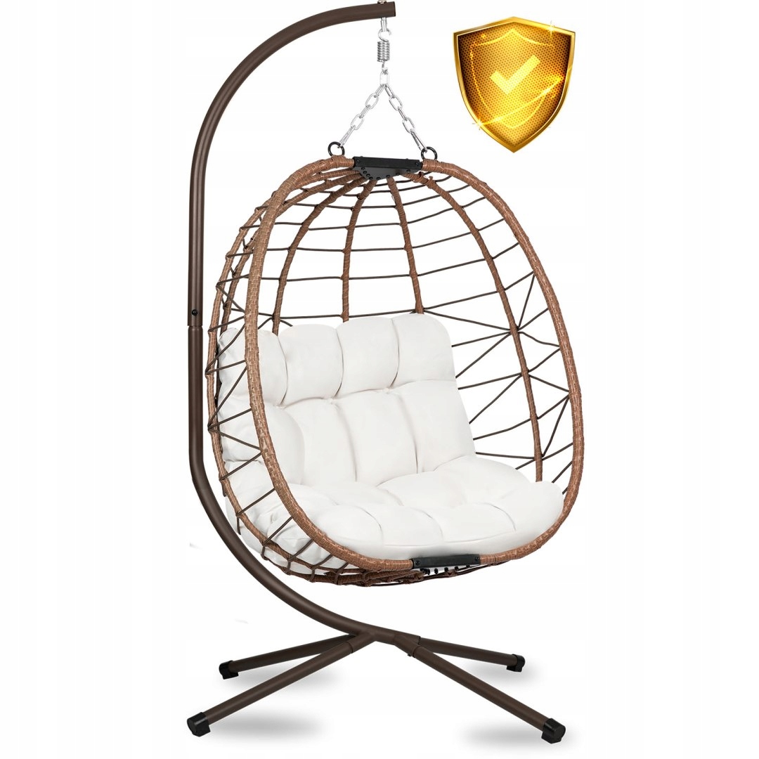 TIHUANA RJAV VISEČI VRTNI STOL + SVETLO BEŽ BLAZINE ZA KAVČ Premer/širina največ 100 cm