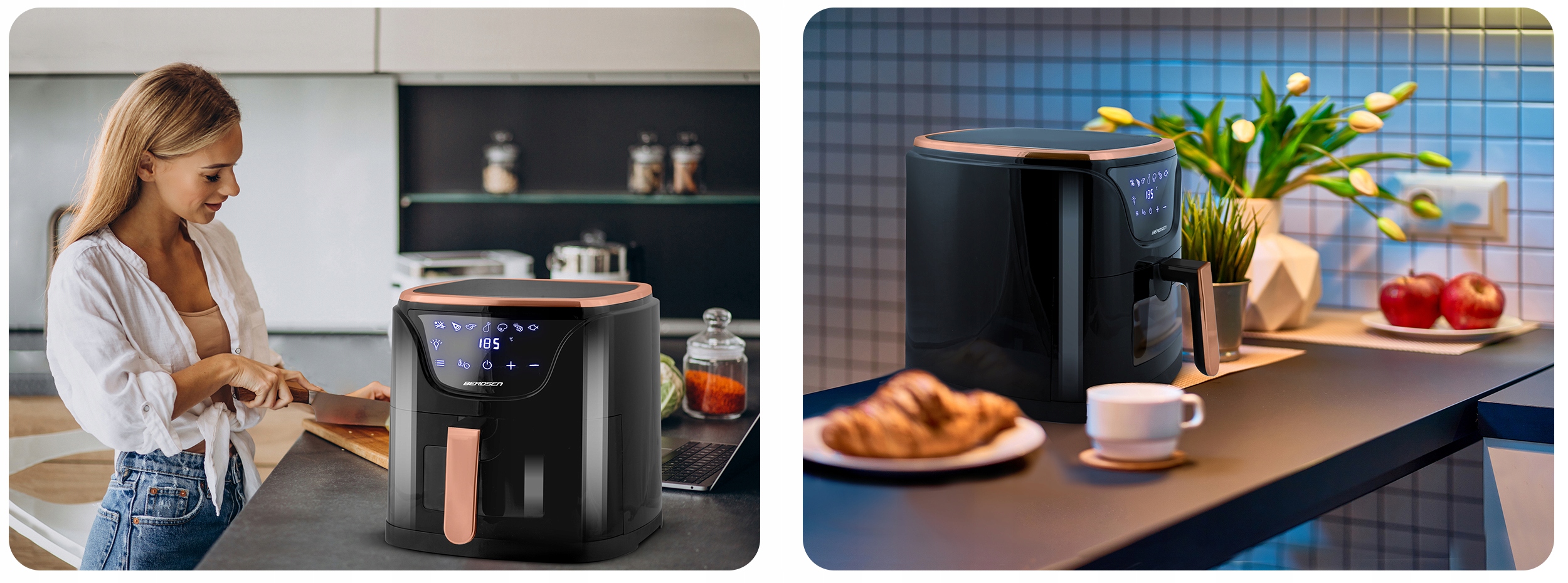 CVRTNIK NA ZRAK BREZ MAŠČOB 5 L FREE BERDSEN 1500 W Višina izdelka 26,5 cm