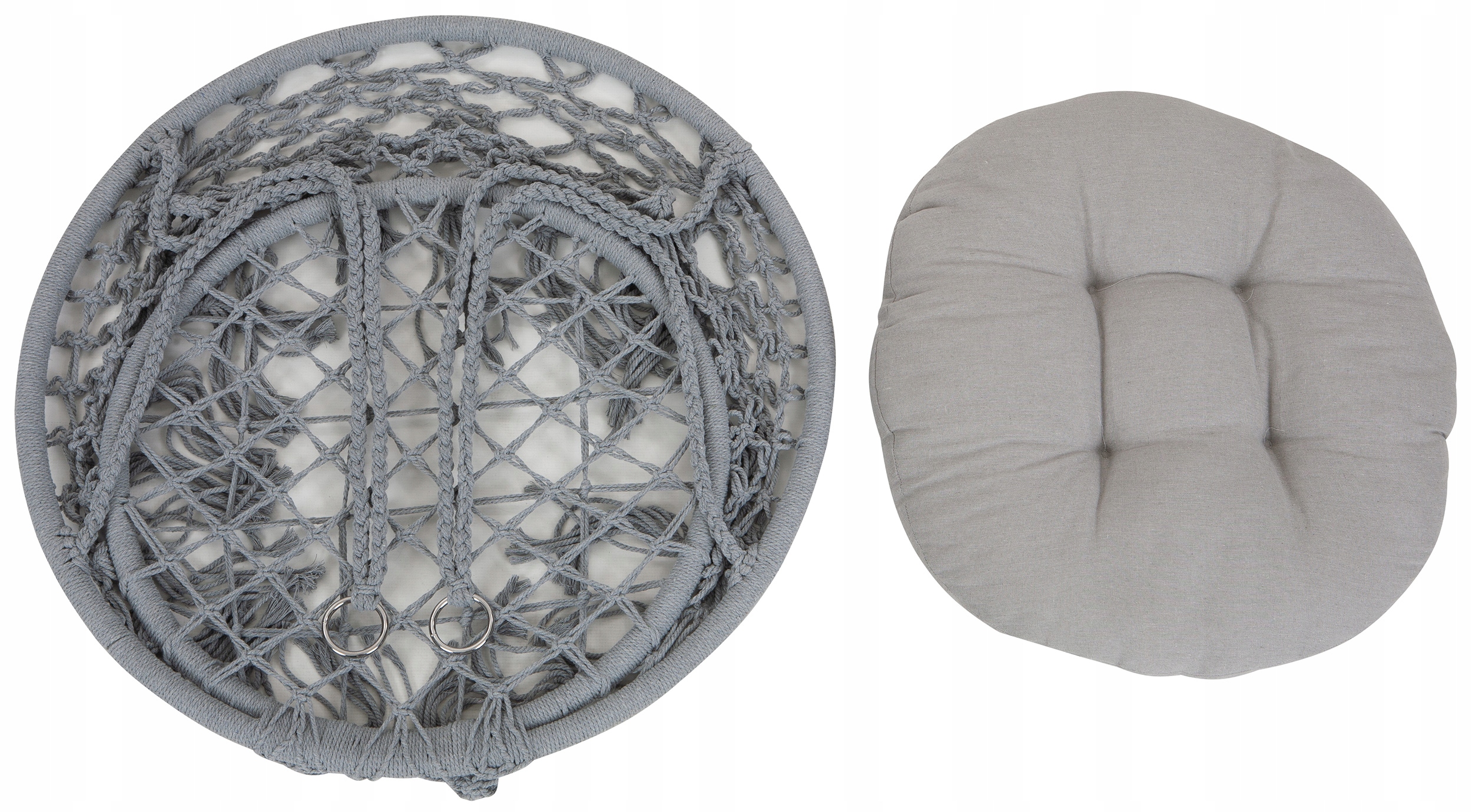 Fotelj, vrtna gugalnica - štorkljino gnezdo BOHO Koda izdelka Viseči fotelj Štorkljino gnezdo - siv