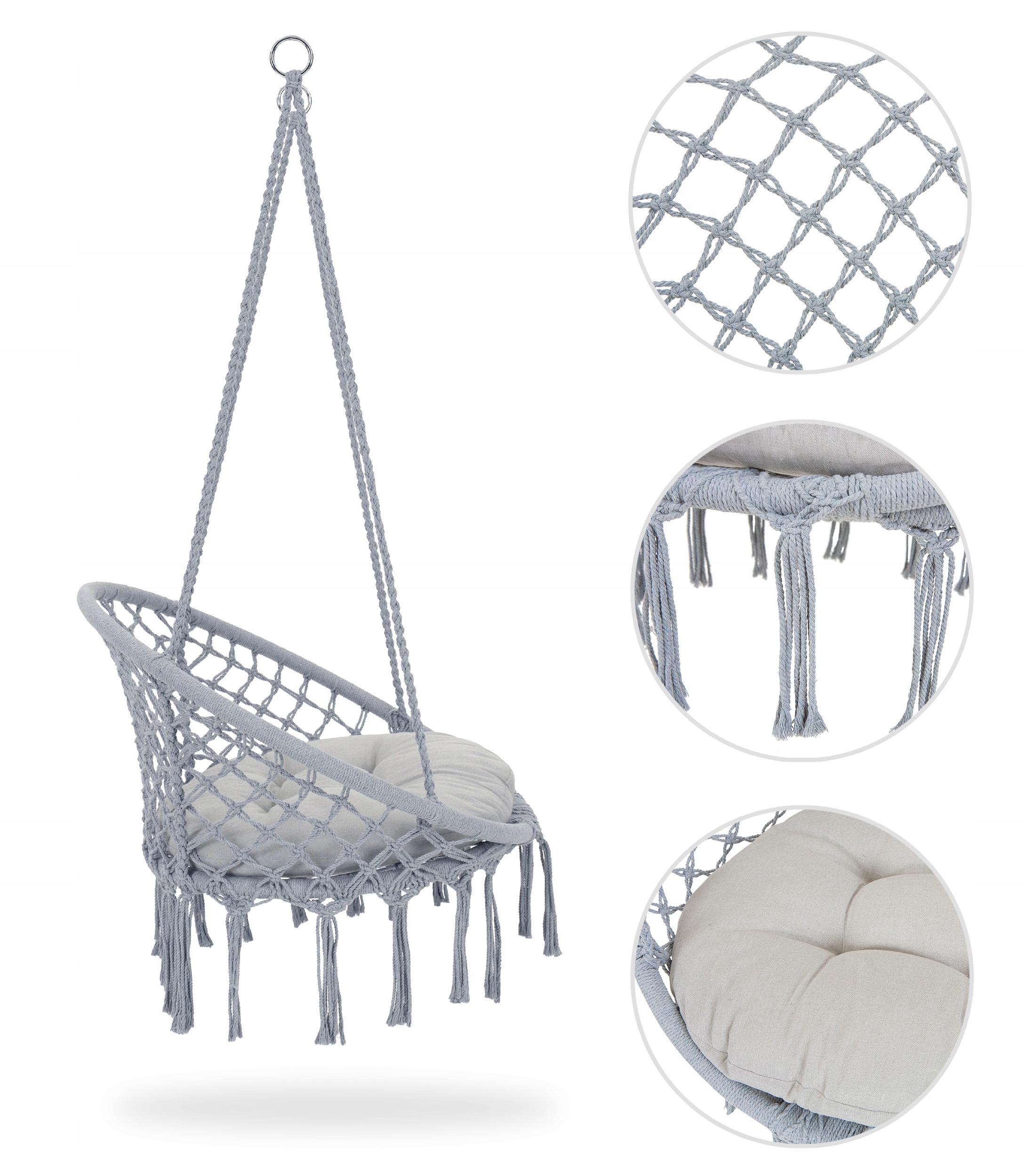 Fotelj, vrtna gugalnica - štorkljino gnezdo BOHO Viseči tip