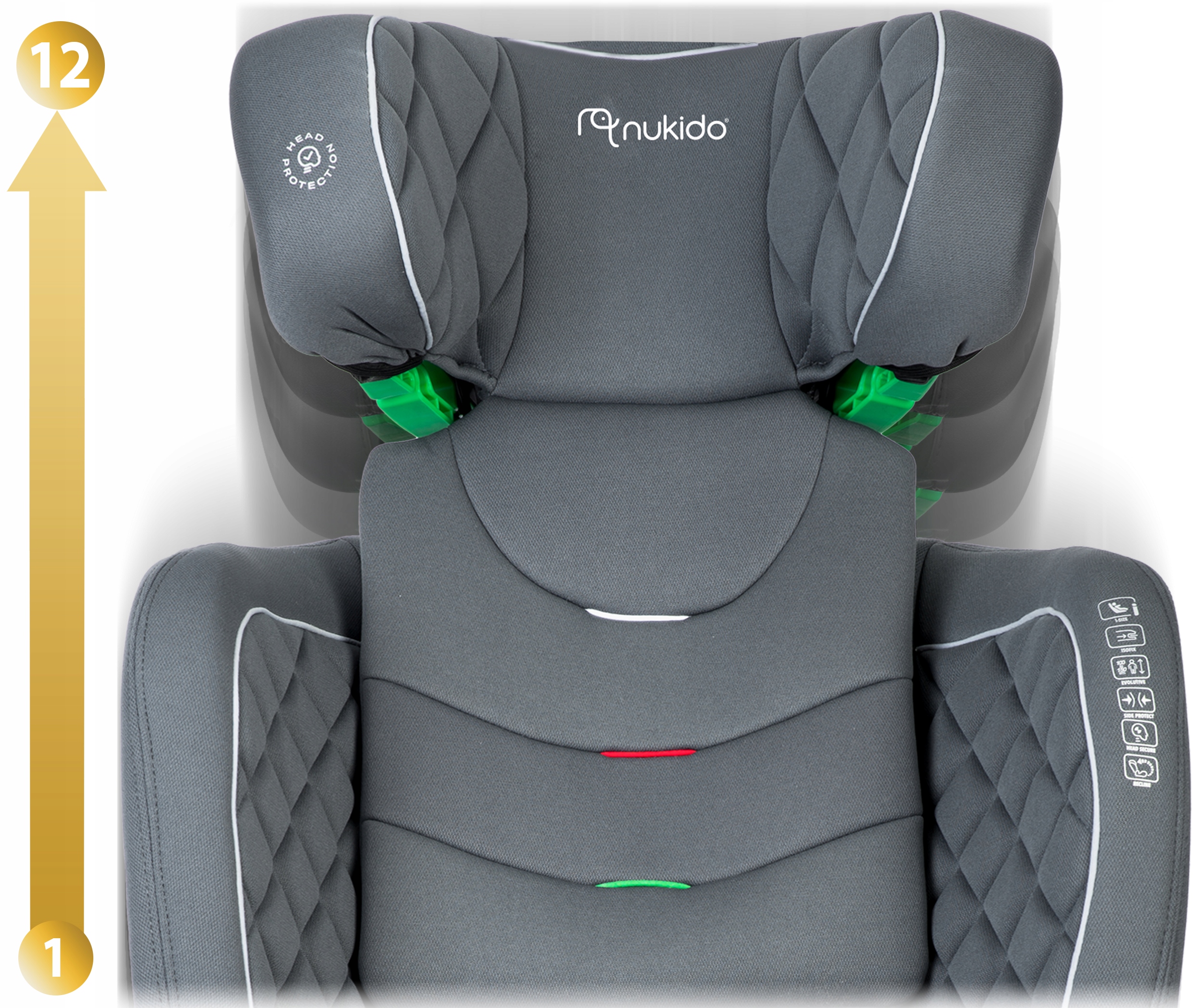 Avtosedež 15-36 kg ISOFIX Nukido Louis i-Size nastavljiv Težna kategorija 15-36 kg