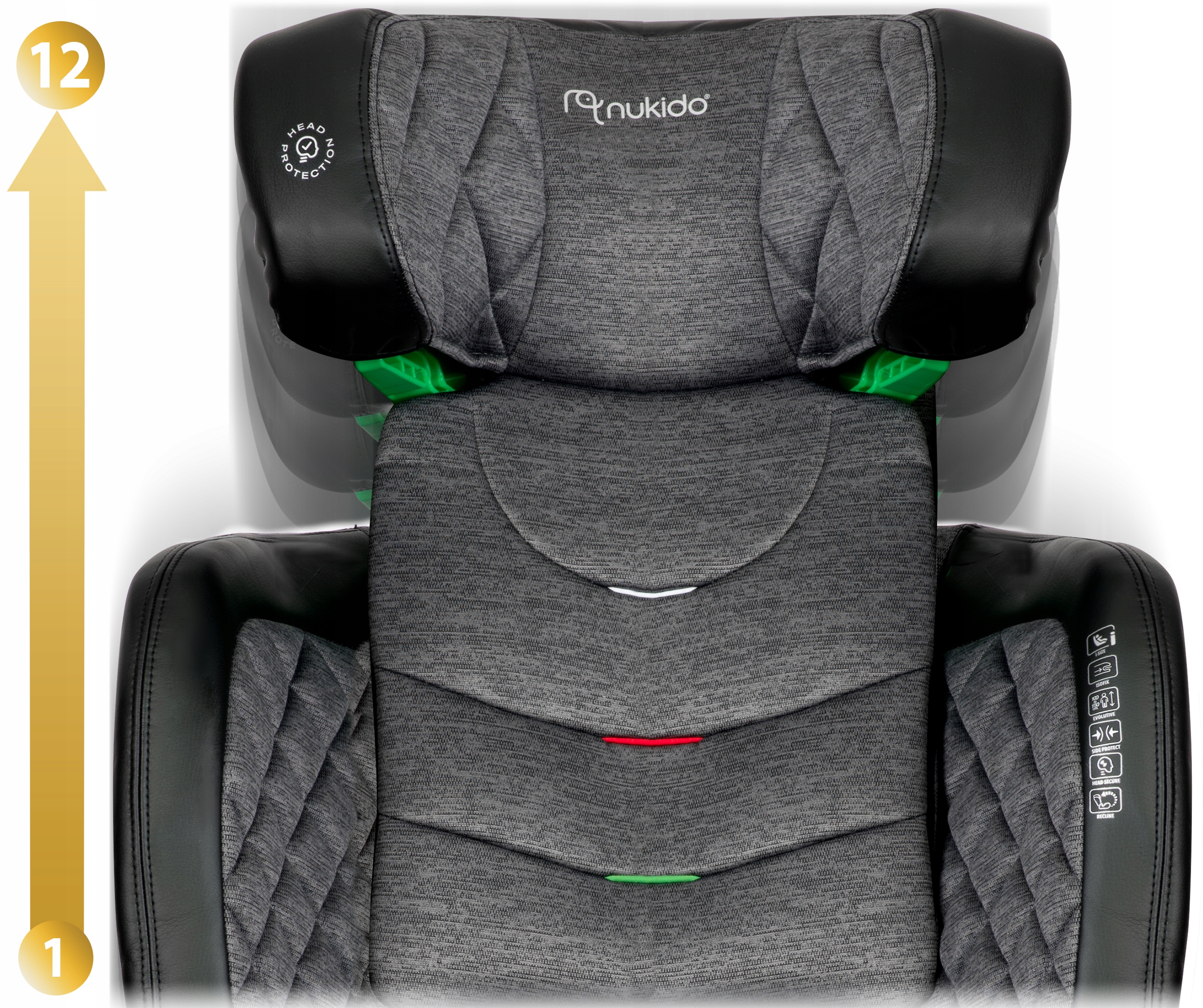 Avtosedež 15-36 kg ISOFIX Nukido Louis i-Size nastavljiv način namestitve ISOFIX varnostni pas avtomobila