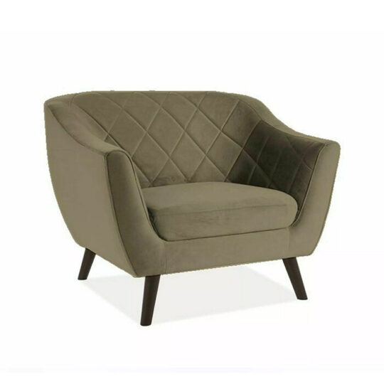 Fotelj Molly - žamet olivno rjav