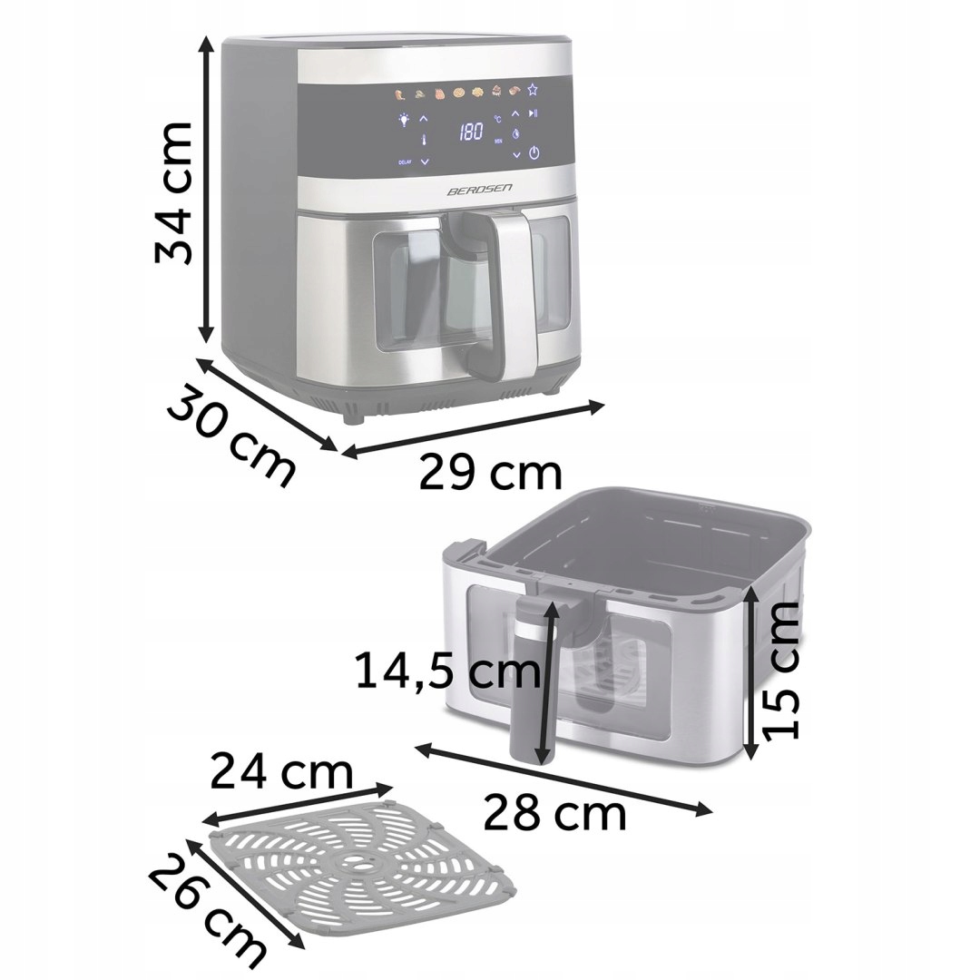 Cvrtnik na vroč zrak Berdsen BD-656, srebrn, model BD-656