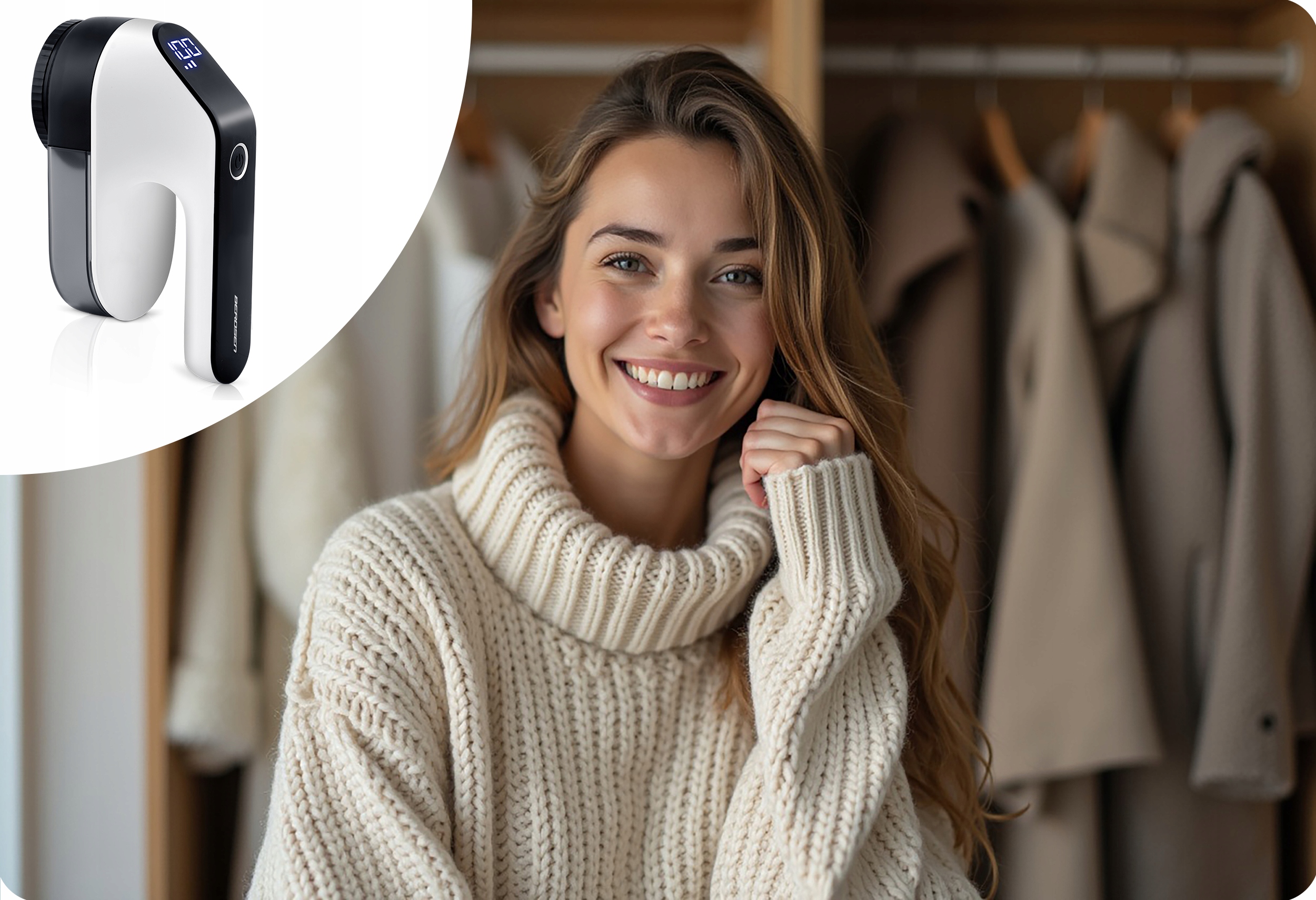 Električni brivnik za oblačila z zaslonom za prevleke za puloverje Berdsen Model BD-391