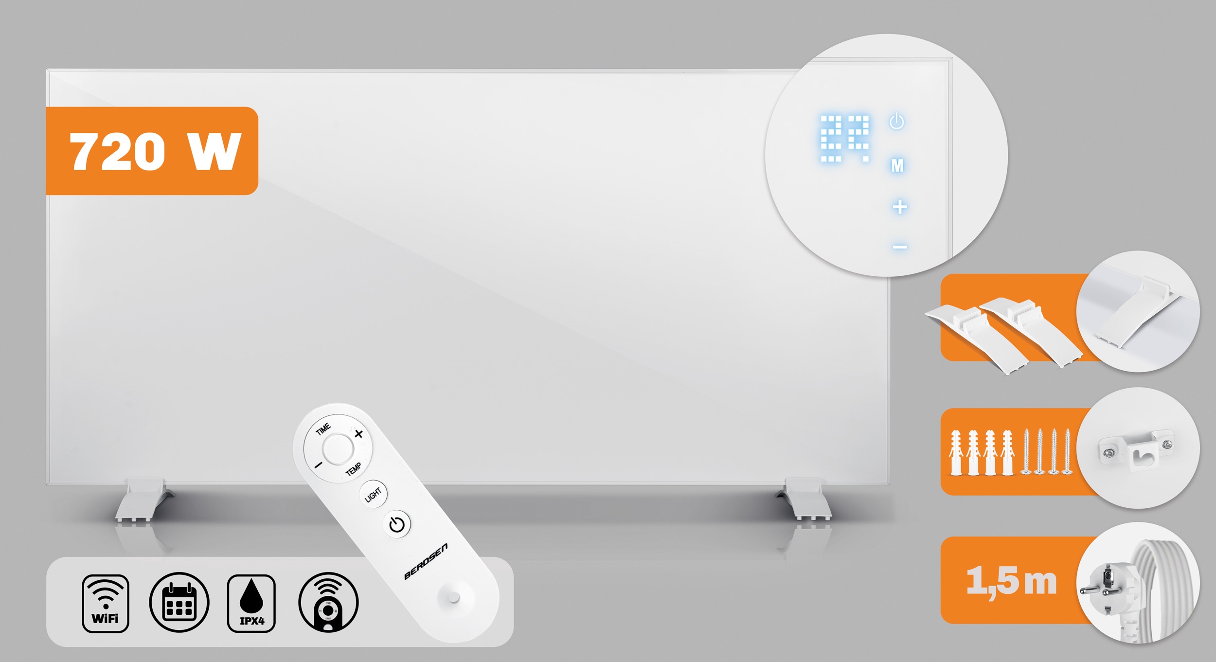 Infrardeči grelec 720 W Berdsen BD-983 EAN (GTIN) 5903890630577