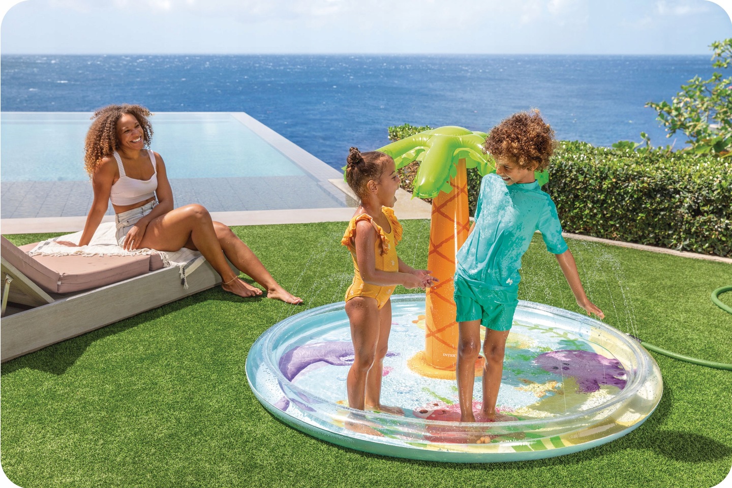 INTEX Napihljiv, otroški bazen, Palma, 104x173 cm Napihljiv