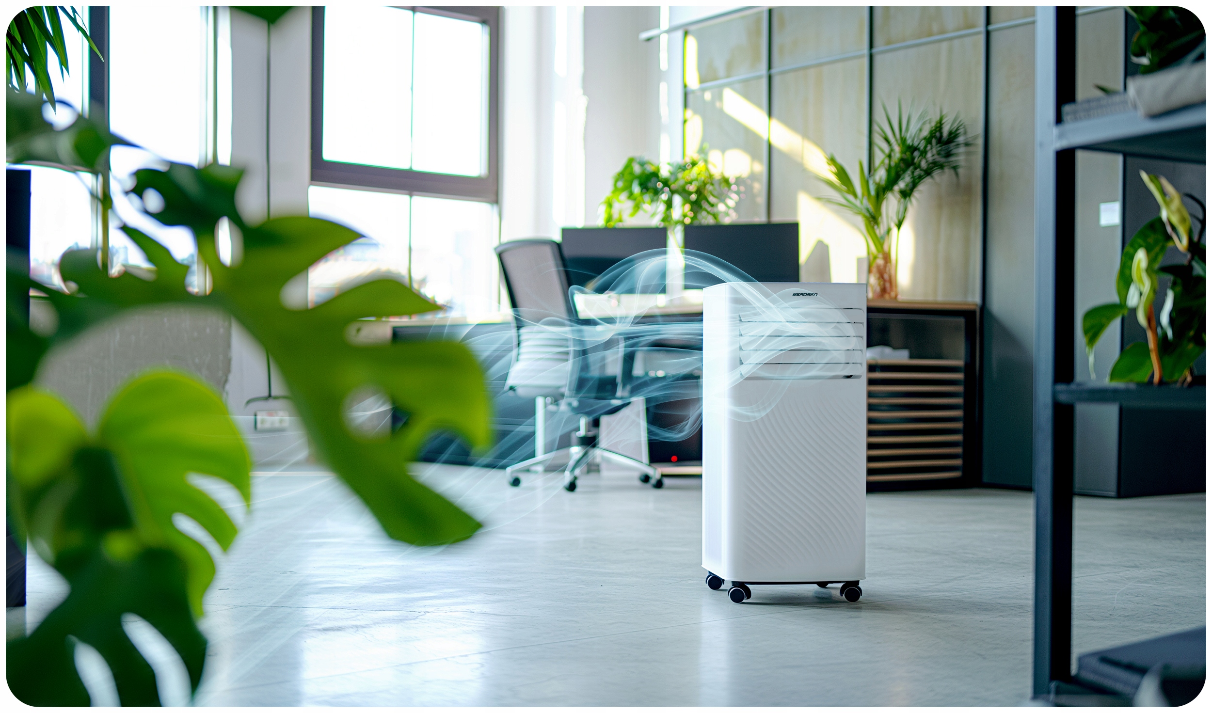 PRENOSNA KLIMATSKA NAPRAVA 2,6 kW 30 m2 RAZVLAŽILEC ZRAKA 24 l/24 h WiFi BERDSEN 9000 BTU Hladilna moč 2600 W