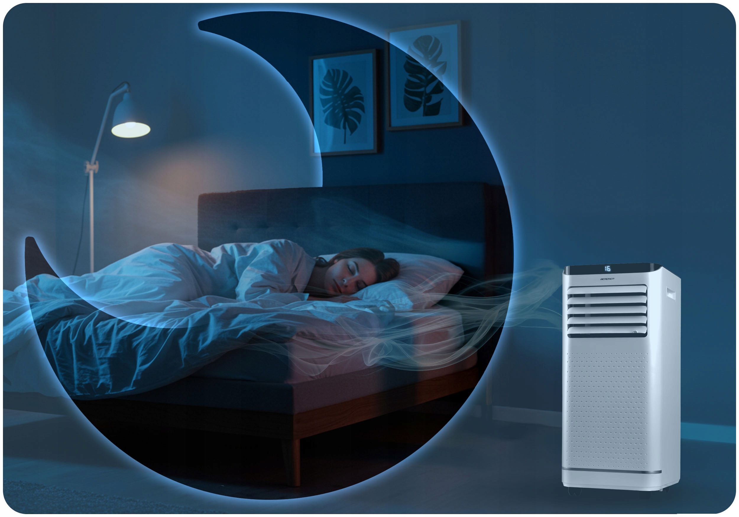 PRENOSNA KLIMATSKA NAPRAVA 2,6 kW 30 m2 RAZVLAŽILEC ZRAKA 24 l/24 h WiFi BERDSEN 9000 BTU Ročno upravljanje z daljinskim upravljalnikom