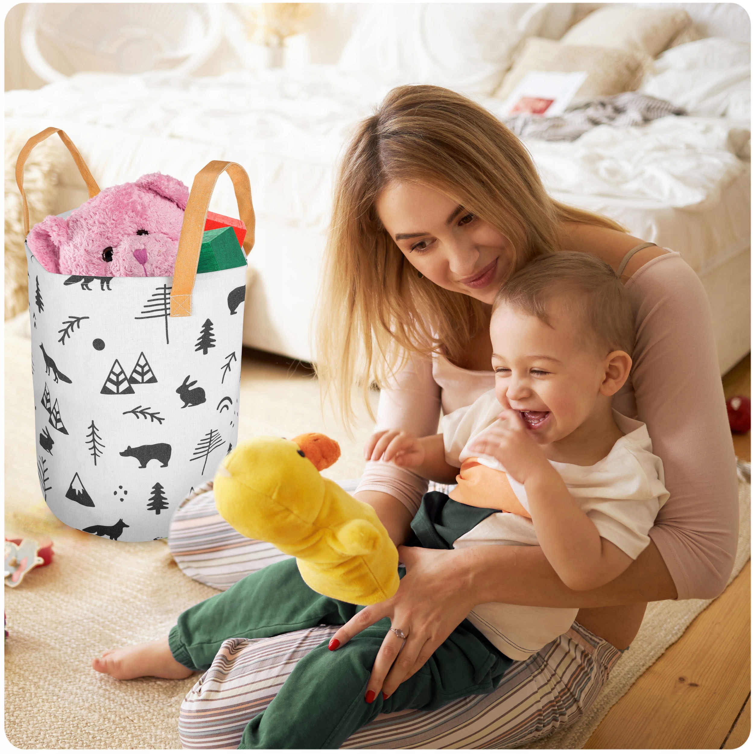 KOŠARA VREČA ZA IGRAČE POSODA VELIKA PROSTORNINA MOČNA vrsta košare