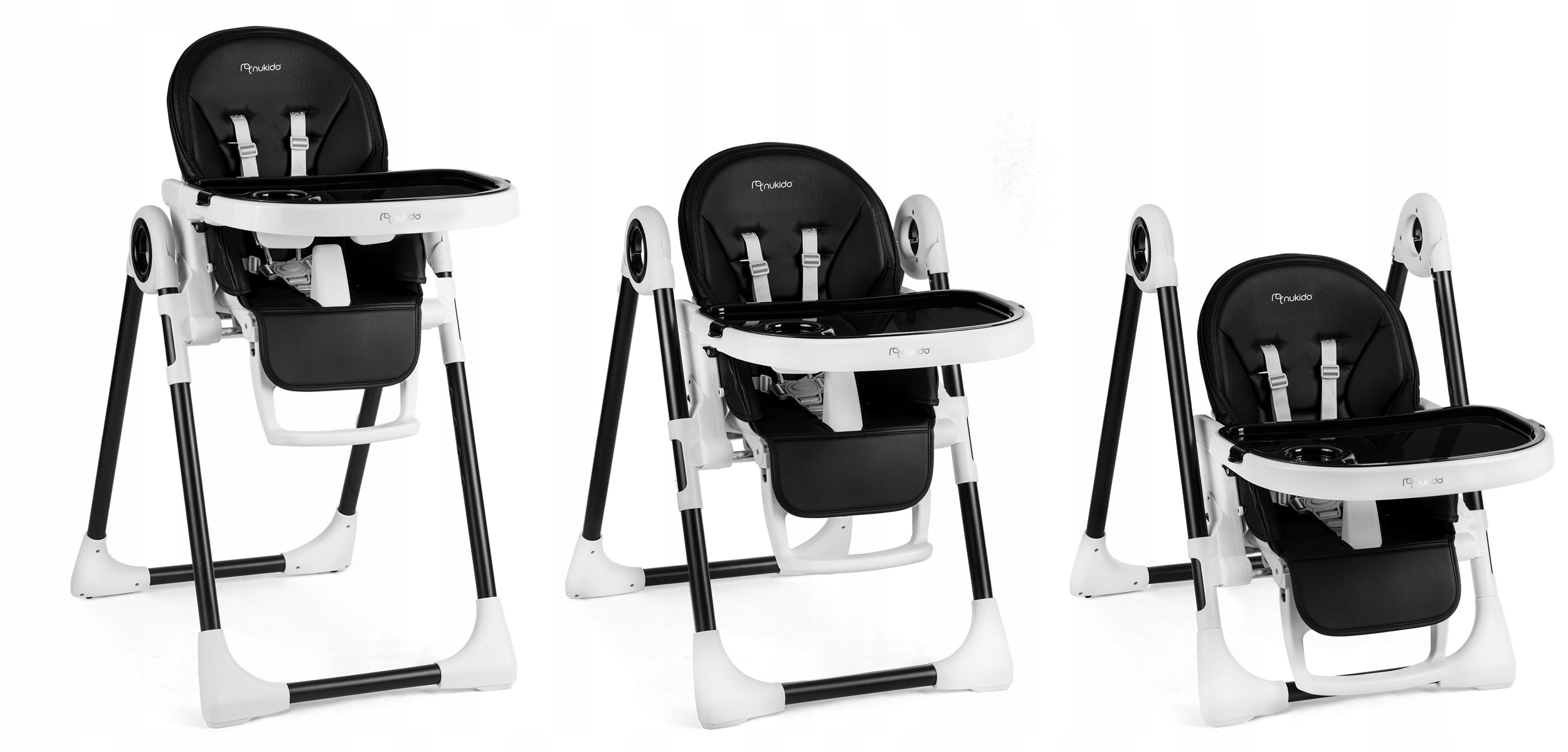 OTROŠKI STOLČEK ZA HRANJENJE, ZLOŽLJIV PLADENJ, PREMIUM SEDEŽ NUKIDO BEL Blagovna znamka Nukido