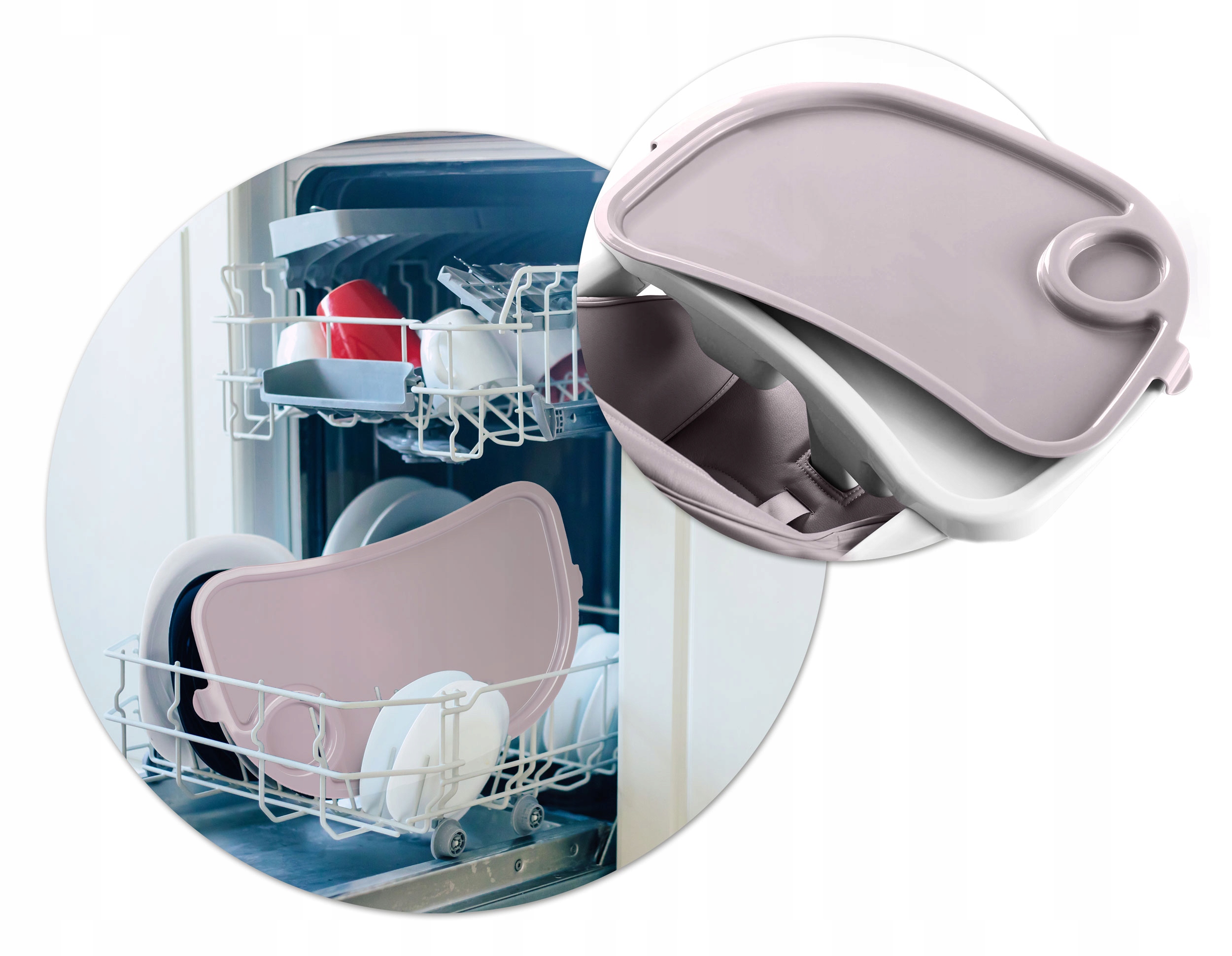 ZLOŽLJIV STOLČEK ZA HRANJENJE OTROK, NUKIDO BEL PLADENJ + IGRAČE Globina izdelka 80 cm