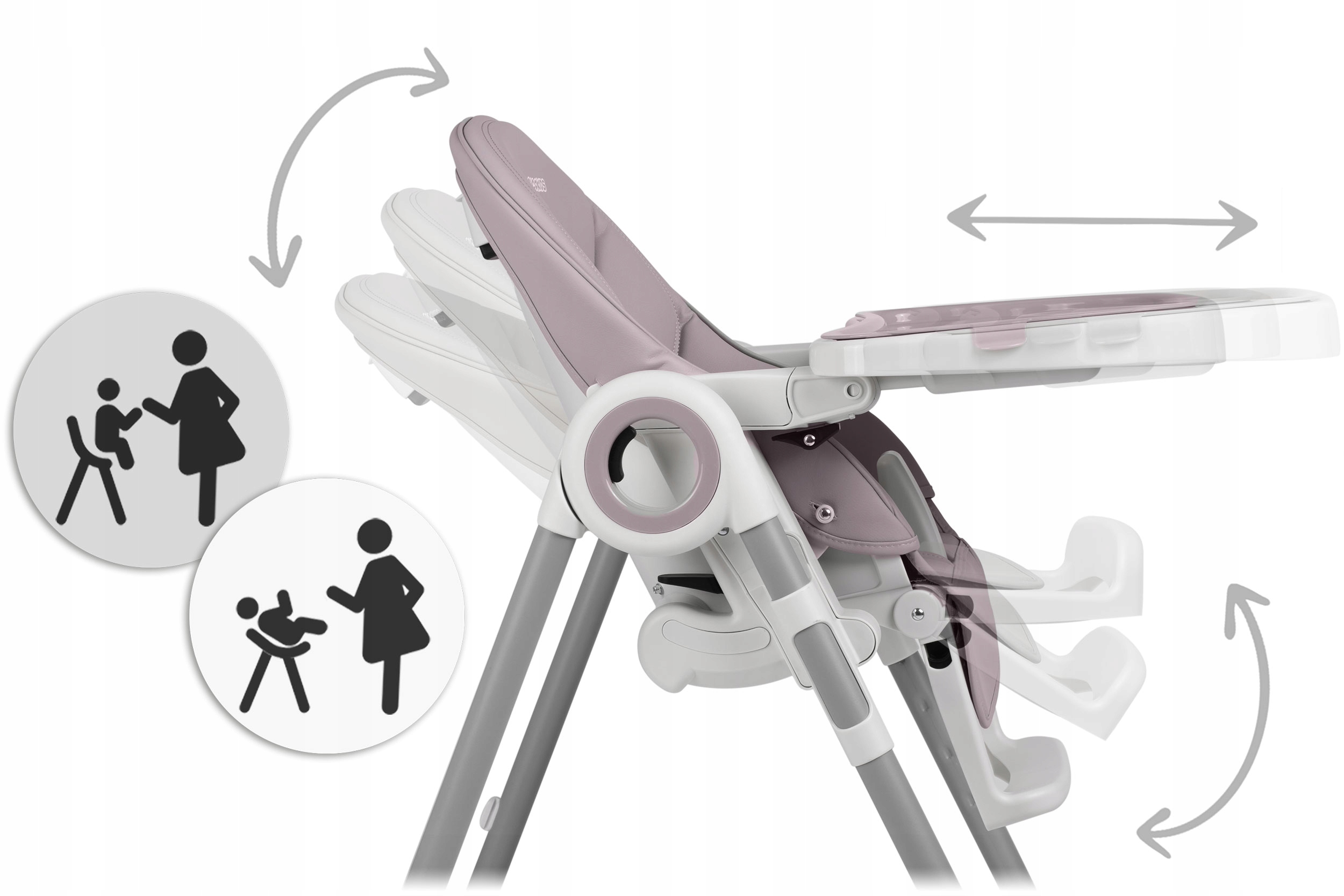 ZLOŽLJIV OTROŠKI STOLČEK ZA HRANJENJE NUKIDO BEL PLADENJ + IGRAČE Stanje embalaže: originalno