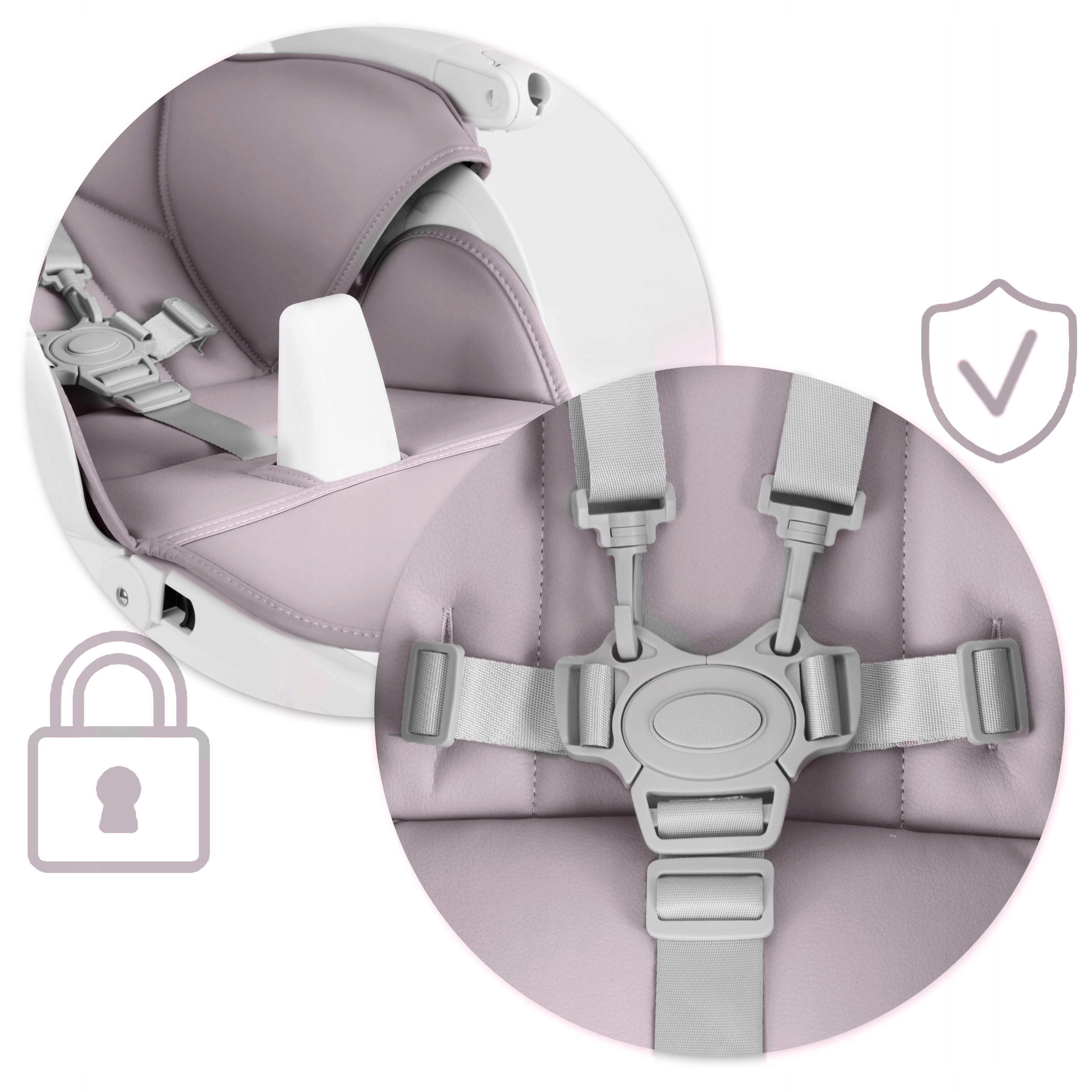 ZLOŽLJIV STOLČEK ZA HRANJENJE OTROK, NUKIDO BEL PLADENJ + IGRAČE Višina izdelka 120 cm