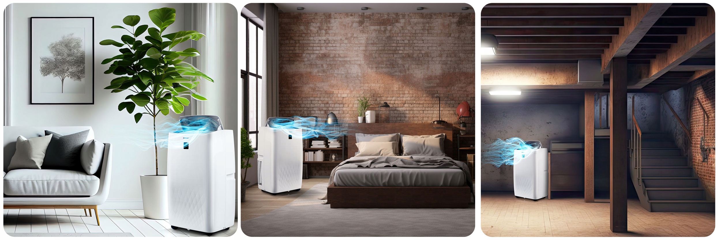 Prenosna klimatska naprava z ogrevalno funkcijo 4kW RAZVLAŽILEC ZRAKA 34l/24h WiFi BD-581 Priporočena največja velikost prostora 40 m²