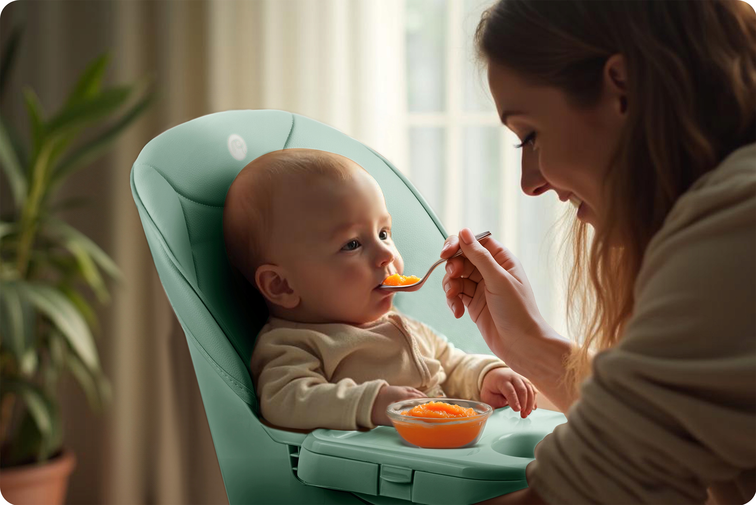 Otroški stolček za hranjenje, nastavljiv, 3-v-1 sedež, pladenj, znamka Nukido