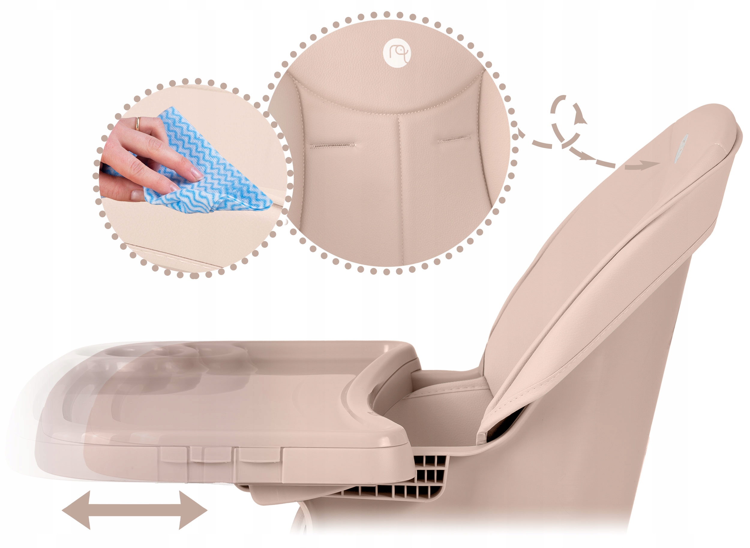 Otroški stolček za hranjenje, nastavljiv, 3-v-1 sedež, pladenj, teža stolčka: 4,8 kg